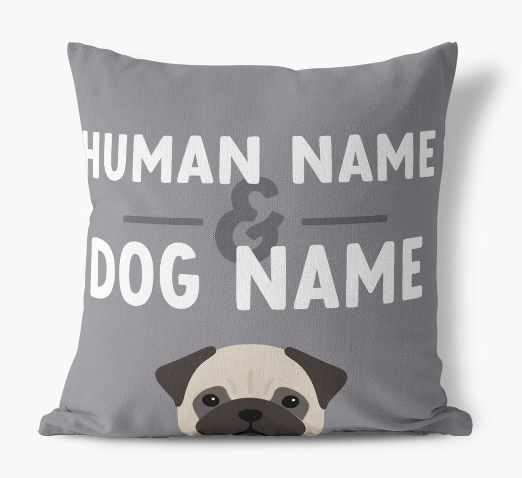 Human And Pet Name: Personalised {breedFullName} Canvas Cushion