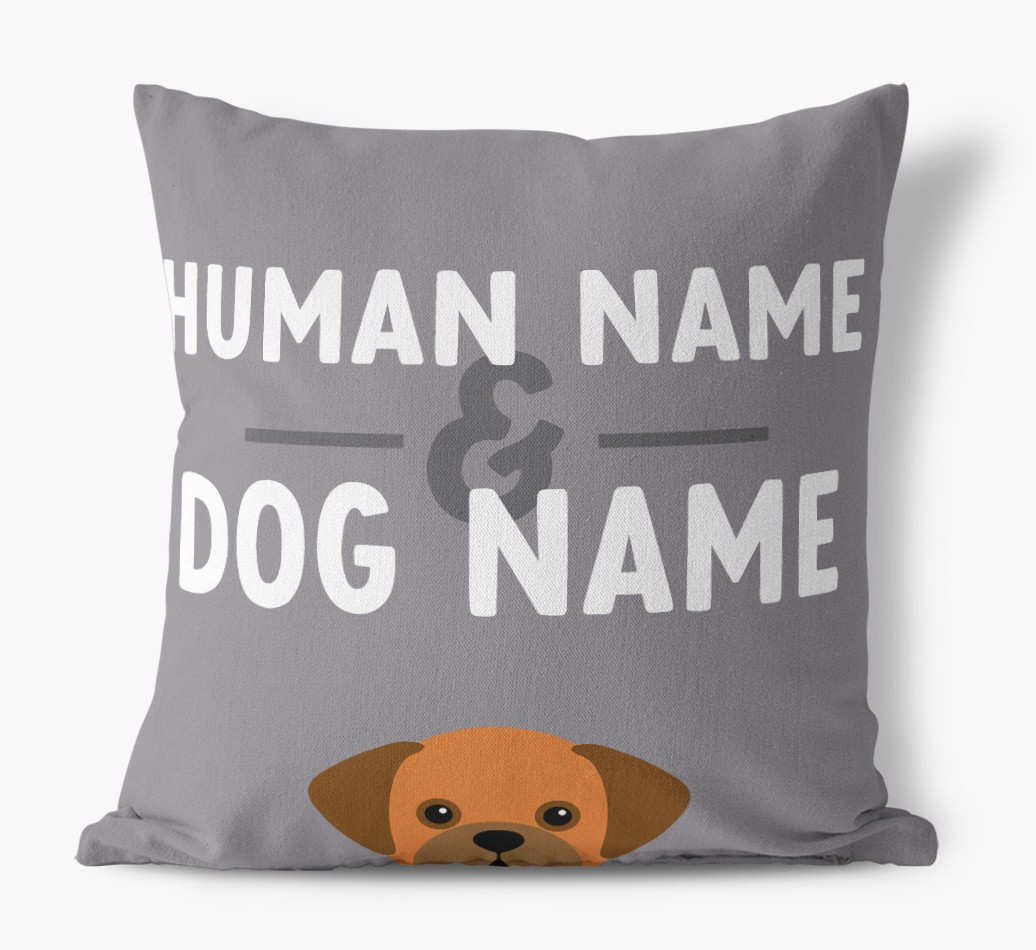 Human And Pet Name: Personalized {breedFullName} Canvas Pillow