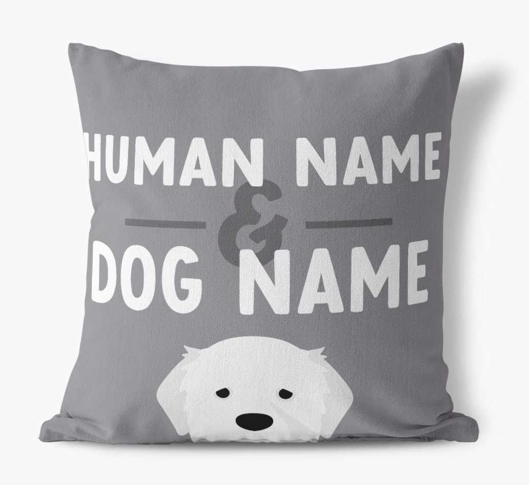 Human And Pet Name: Personalised {breedFullName} Canvas Cushion
