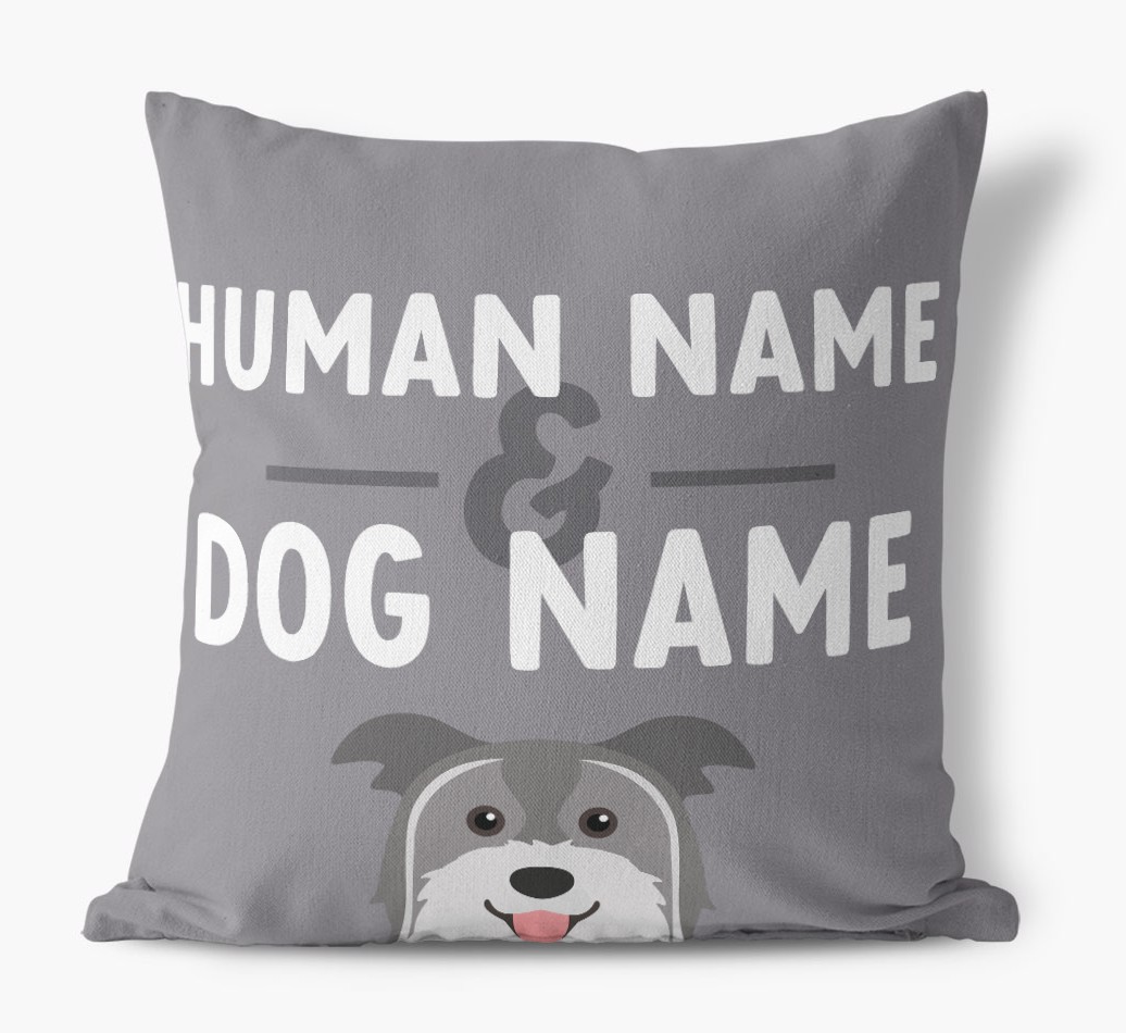 Human And Pet Name: Personalised {breedFullName} Canvas Cushion