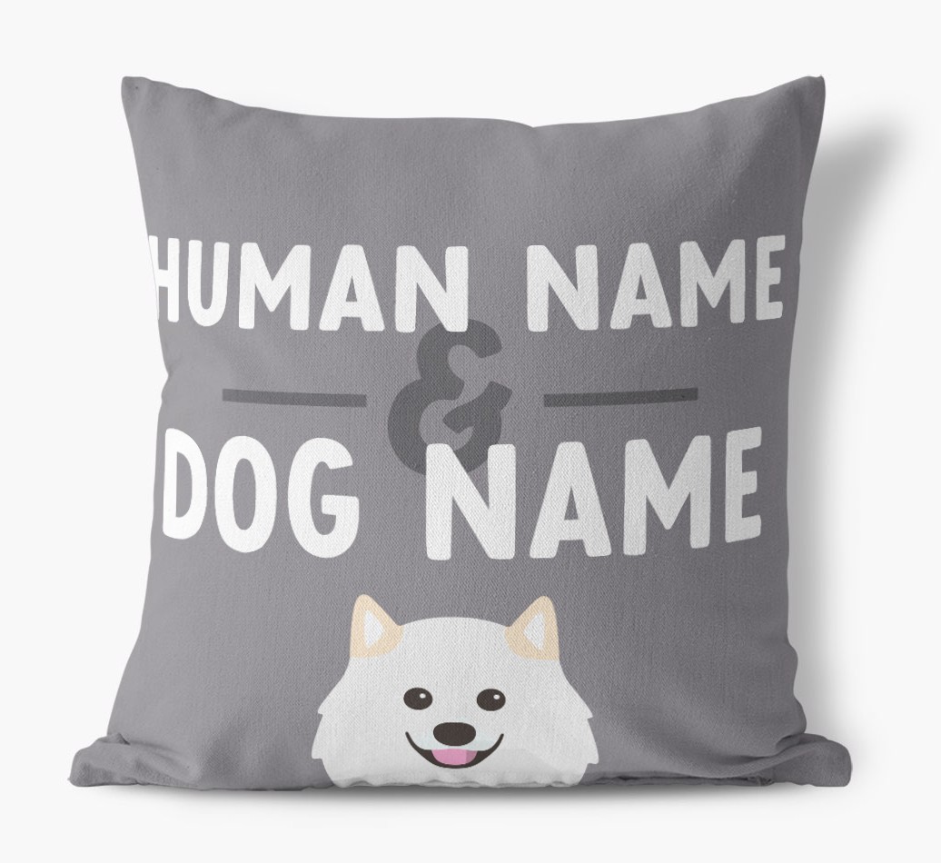 Human And Pet Name: Personalised {breedFullName} Canvas Cushion