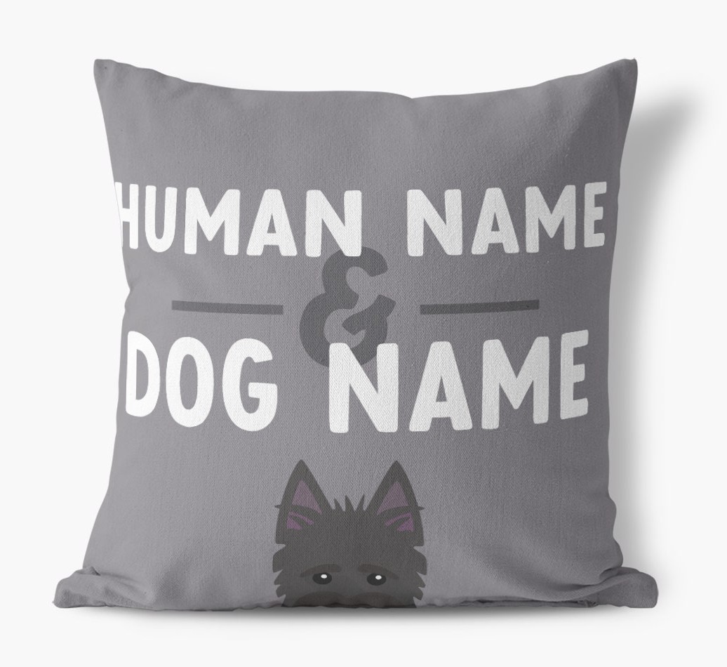 Human And Pet Name: Personalised {breedFullName} Canvas Cushion
