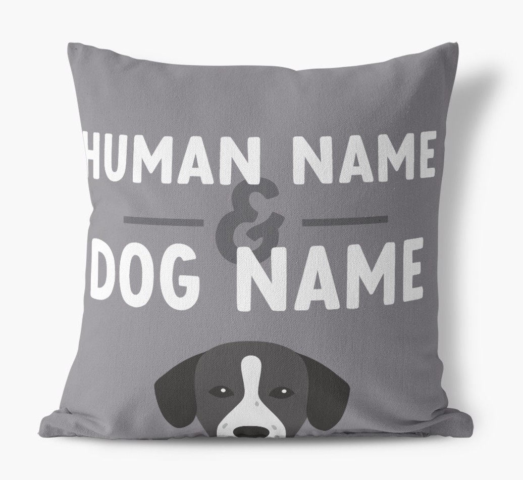 Human And Pet Name: Personalised {breedFullName} Canvas Cushion