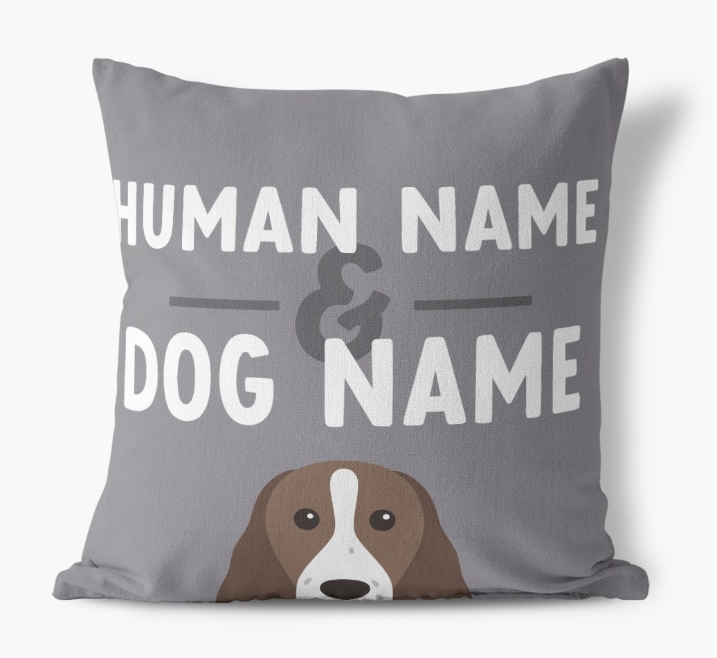 Human And Pet Name: Personalised {breedFullName} Canvas Cushion