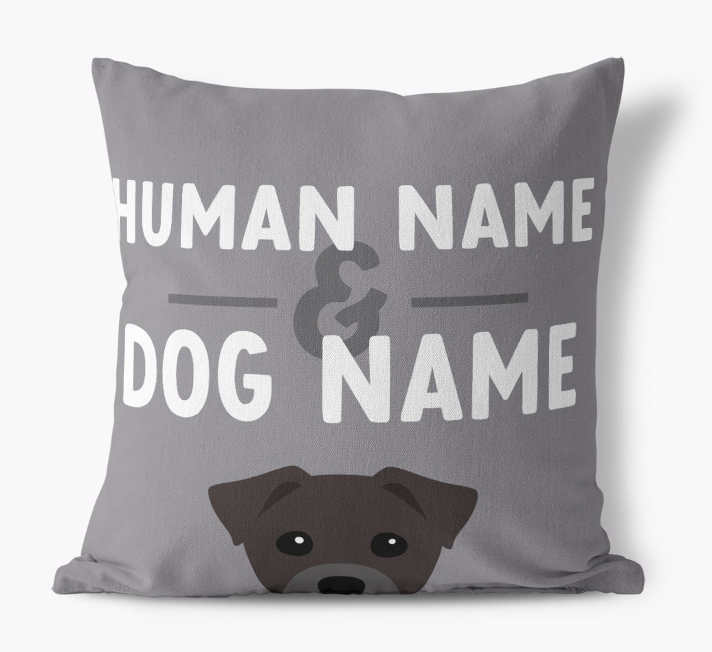 Human And Pet Name: Personalised {breedFullName} Canvas Cushion