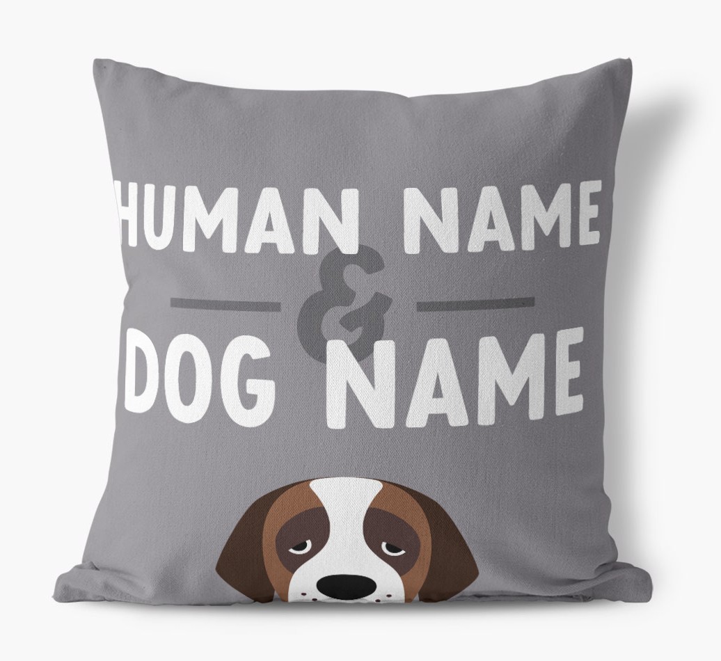 Human And Pet Name: Personalised {breedFullName} Canvas Cushion