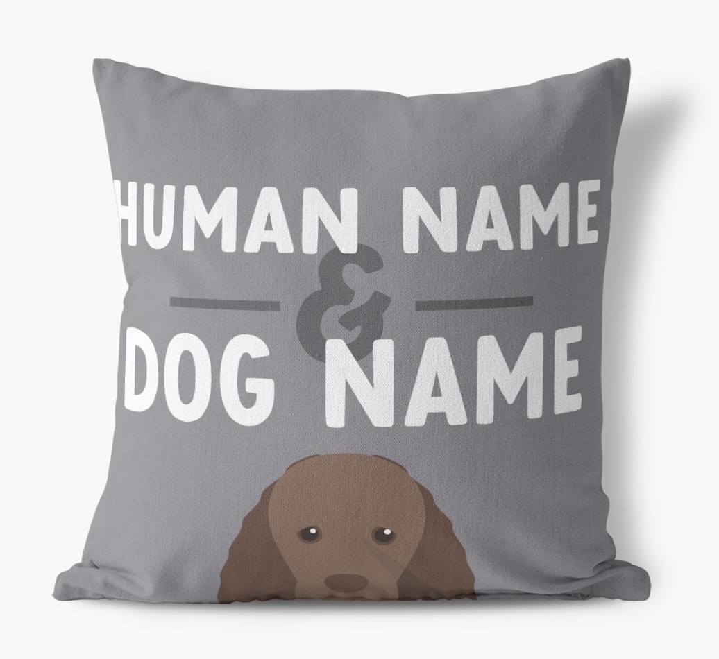 Human And Pet Name: Personalised {breedFullName} Canvas Cushion