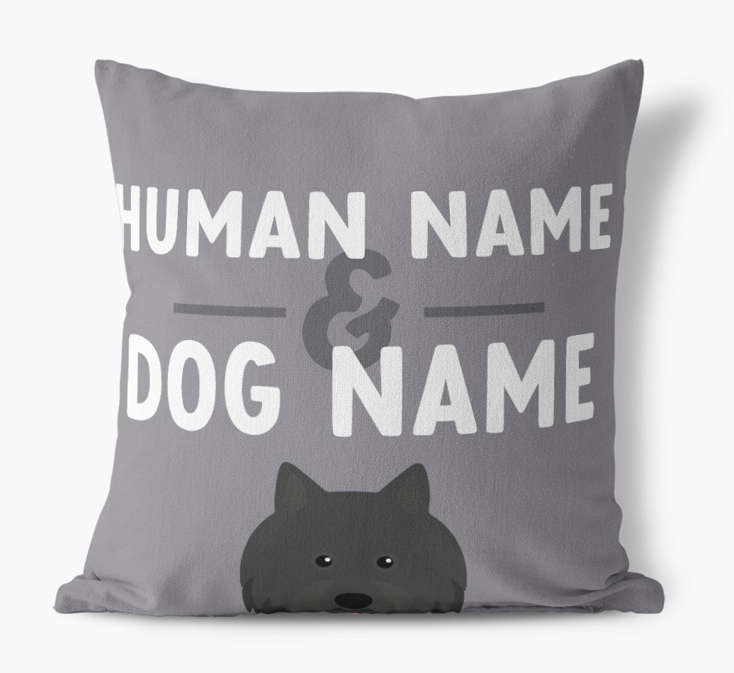 Human And Pet Name: Personalised {breedFullName} Canvas Cushion