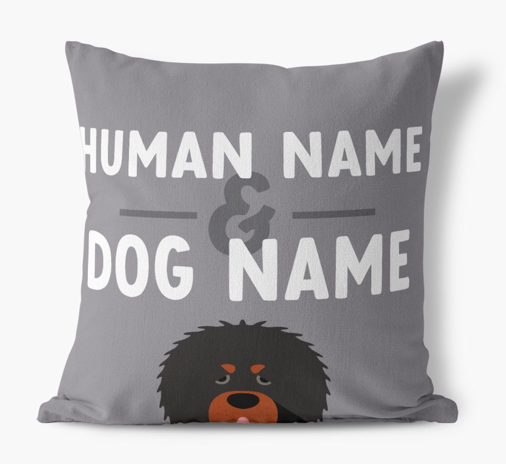 Human And Pet Name: Personalised {breedFullName} Canvas Cushion