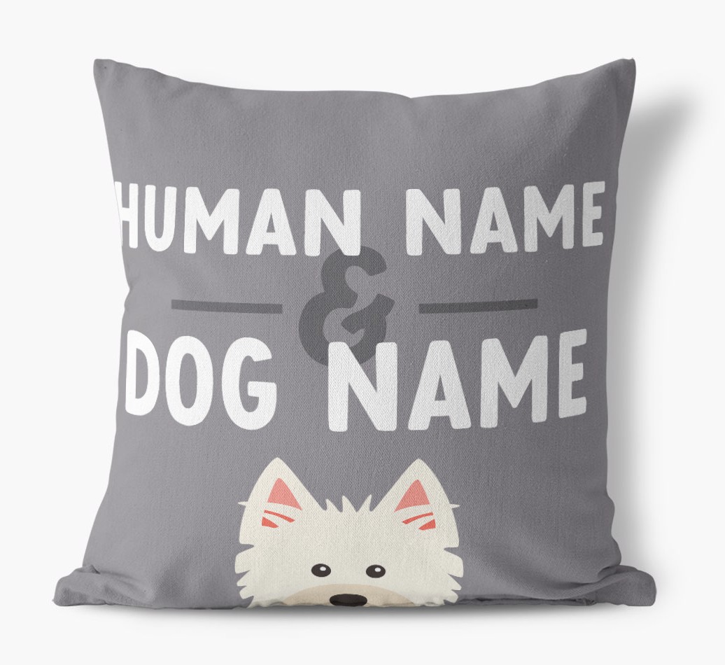 Human And Pet Name: Personalised {breedFullName} Canvas Cushion