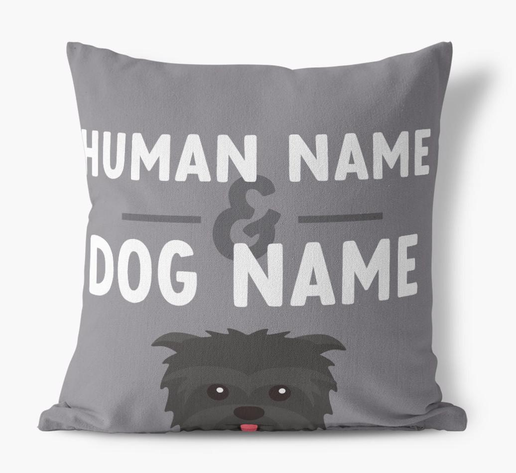Human And Pet Name: Personalized {breedFullName} Canvas Pillow