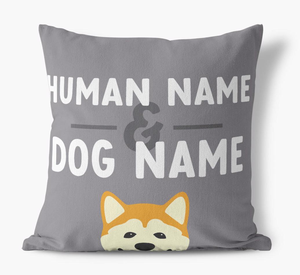 Human And Pet Name: Personalized {breedFullName} Canvas Pillow