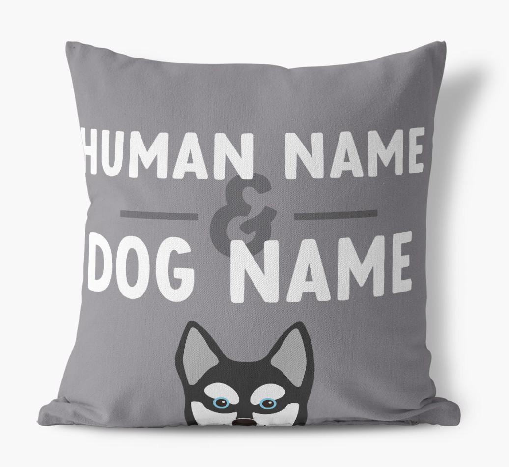 Human And Pet Name: Personalized {breedFullName} Canvas Pillow