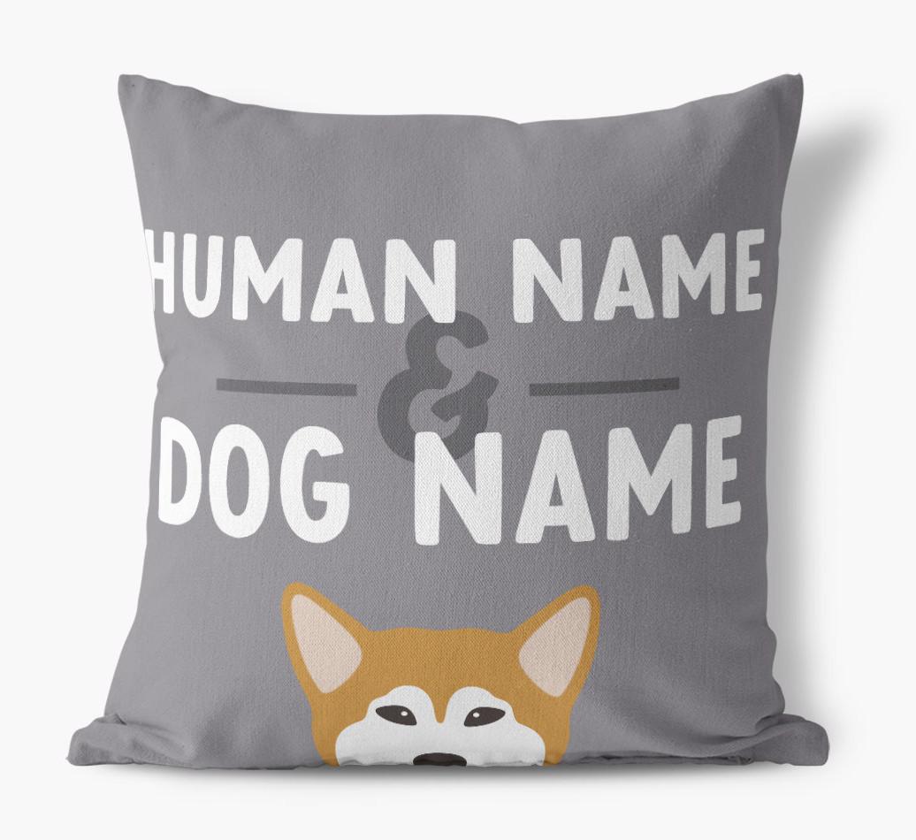 Human And Pet Name: Personalized {breedFullName} Canvas Pillow