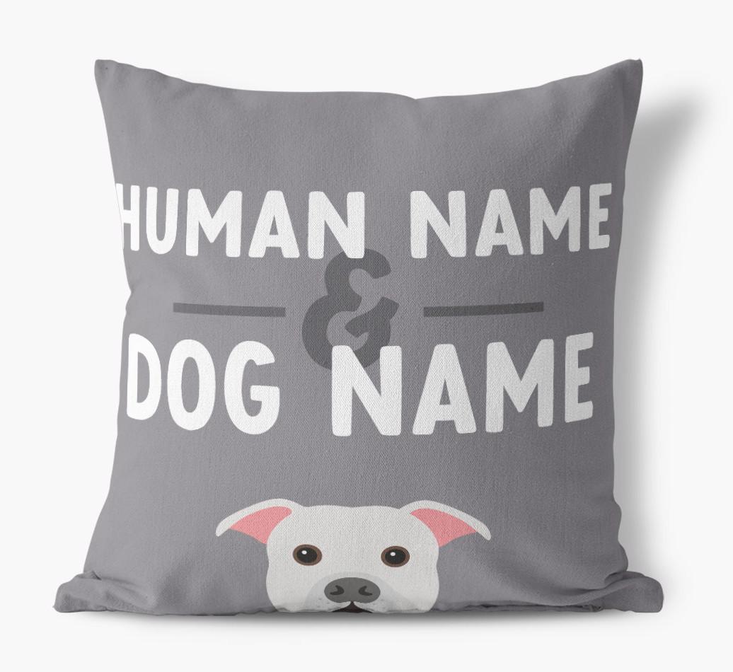 Human And Pet Name: Personalized {breedFullName} Canvas Pillow