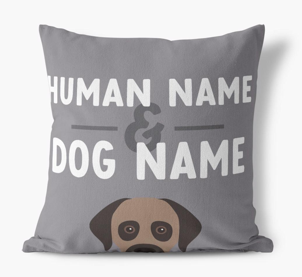 Human And Pet Name: Personalized {breedFullName} Canvas Pillow