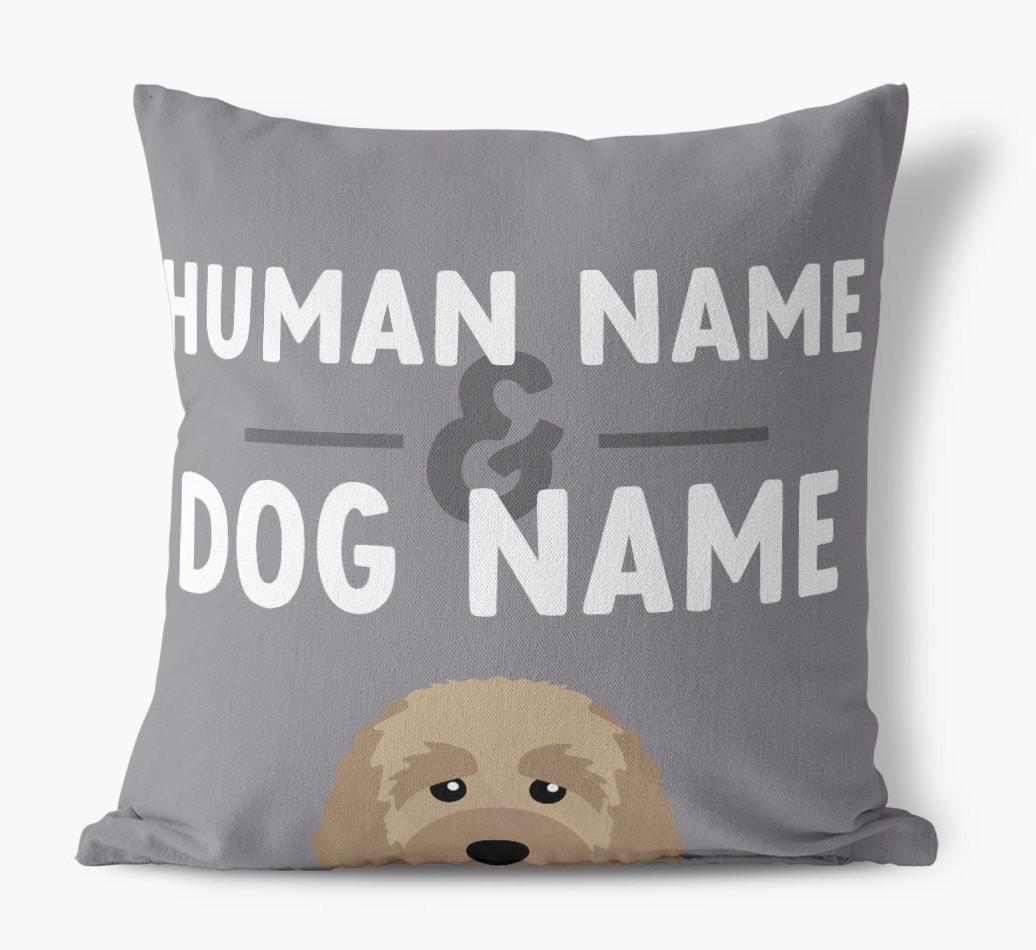 Human And Pet Name: Personalized {breedFullName} Canvas Pillow