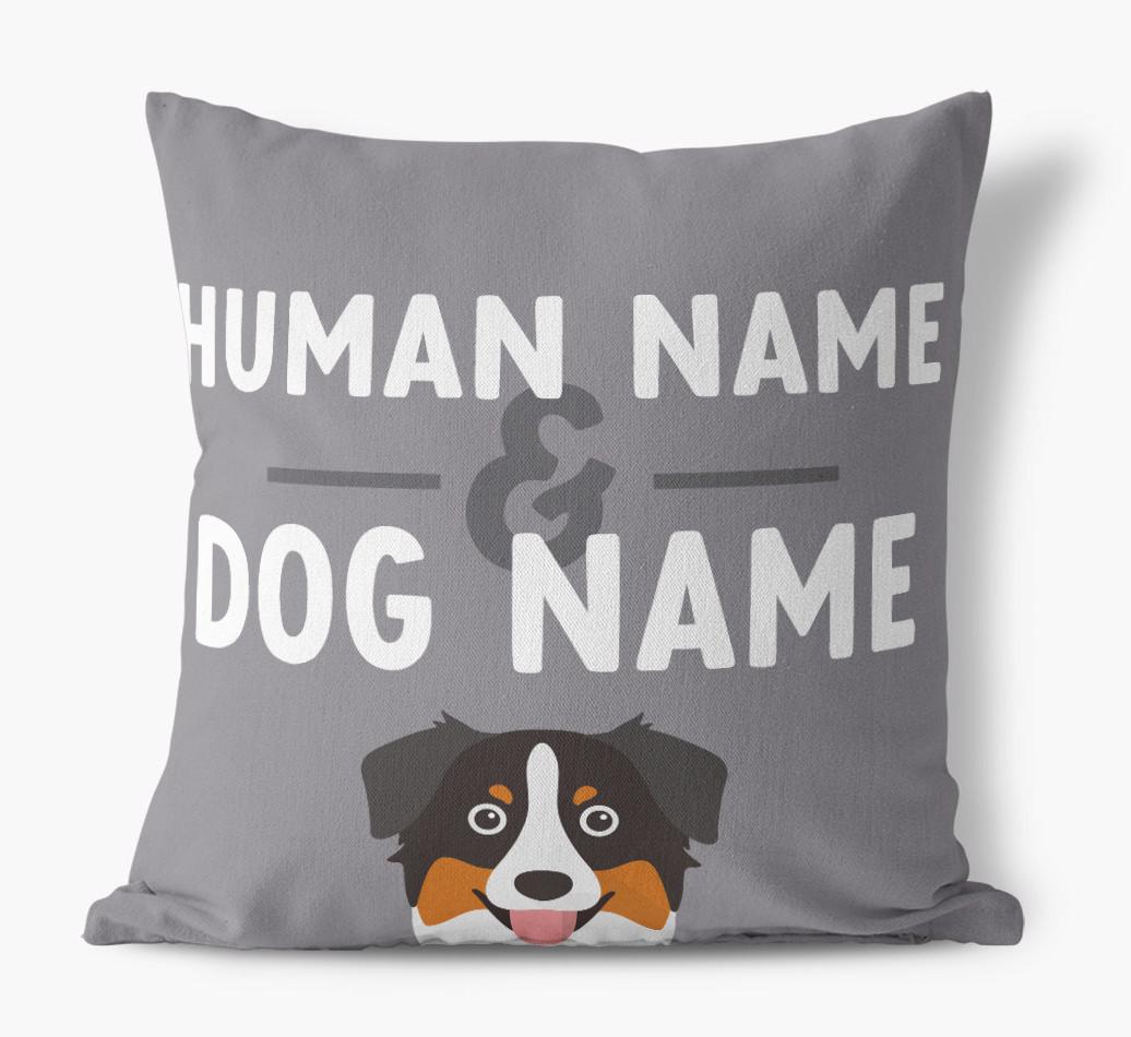 Human And Pet Name: Personalized {breedFullName} Canvas Pillow