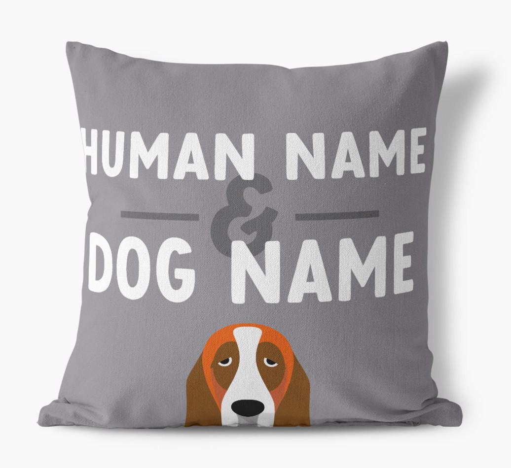 Human And Pet Name: Personalized {breedFullName} Canvas Pillow