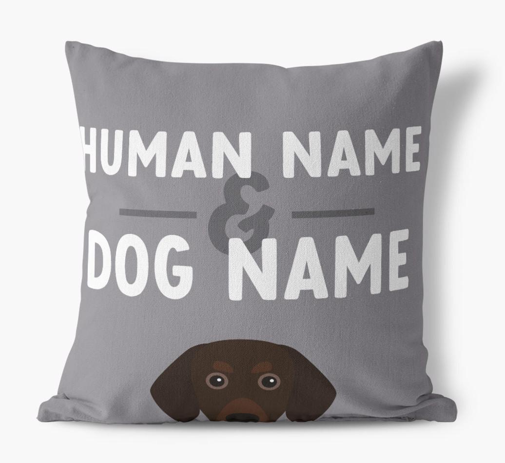 Human And Pet Name: Personalized {breedFullName} Canvas Pillow