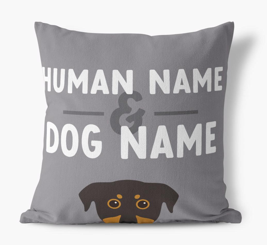 Human And Pet Name: Personalized {breedFullName} Canvas Pillow