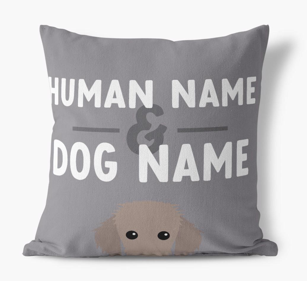 Human And Pet Name: Personalized {breedFullName} Canvas Pillow