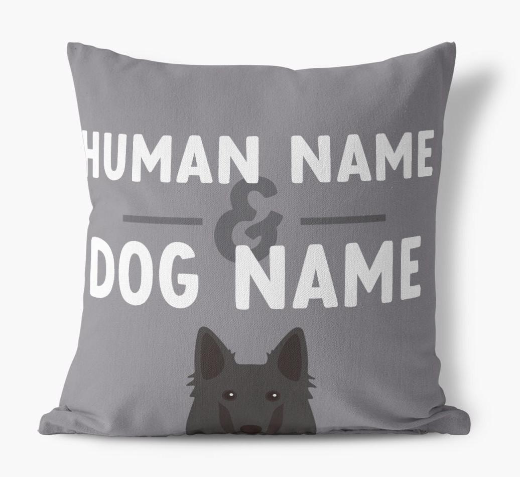 Human And Pet Name: Personalized {breedFullName} Canvas Pillow