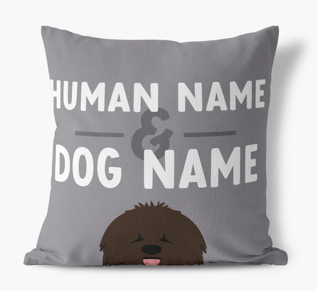 Human And Pet Name: Personalized {breedFullName} Canvas Pillow