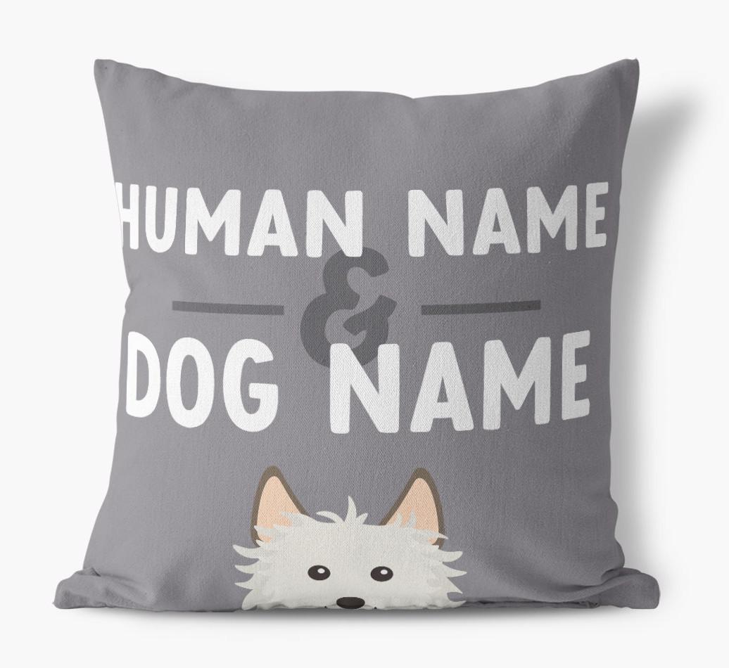Human And Pet Name: Personalized {breedFullName} Canvas Pillow