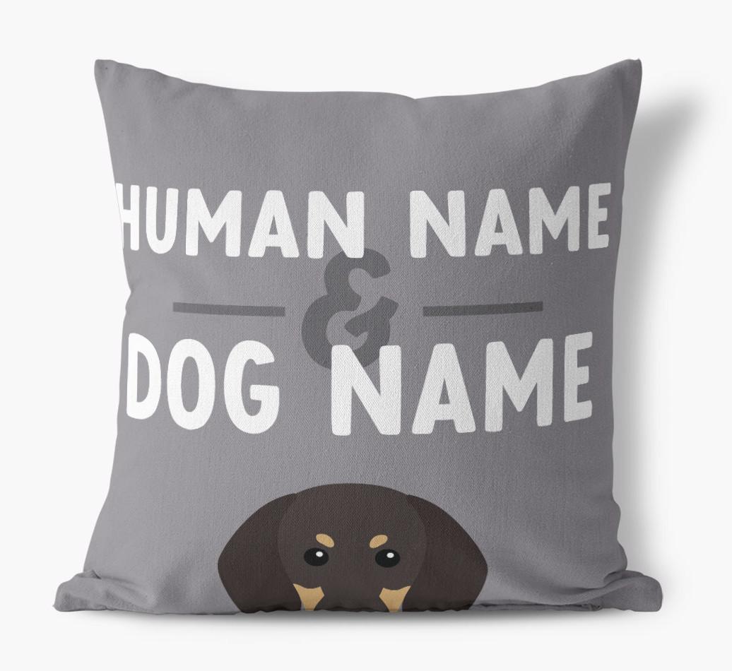 Human And Pet Name: Personalized {breedFullName} Canvas Pillow