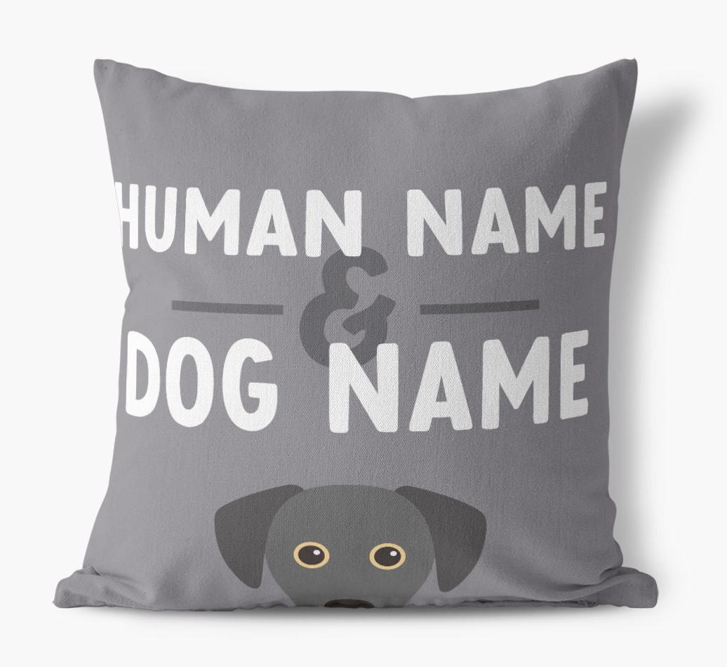 Human And Pet Name: Personalized {breedFullName} Canvas Pillow