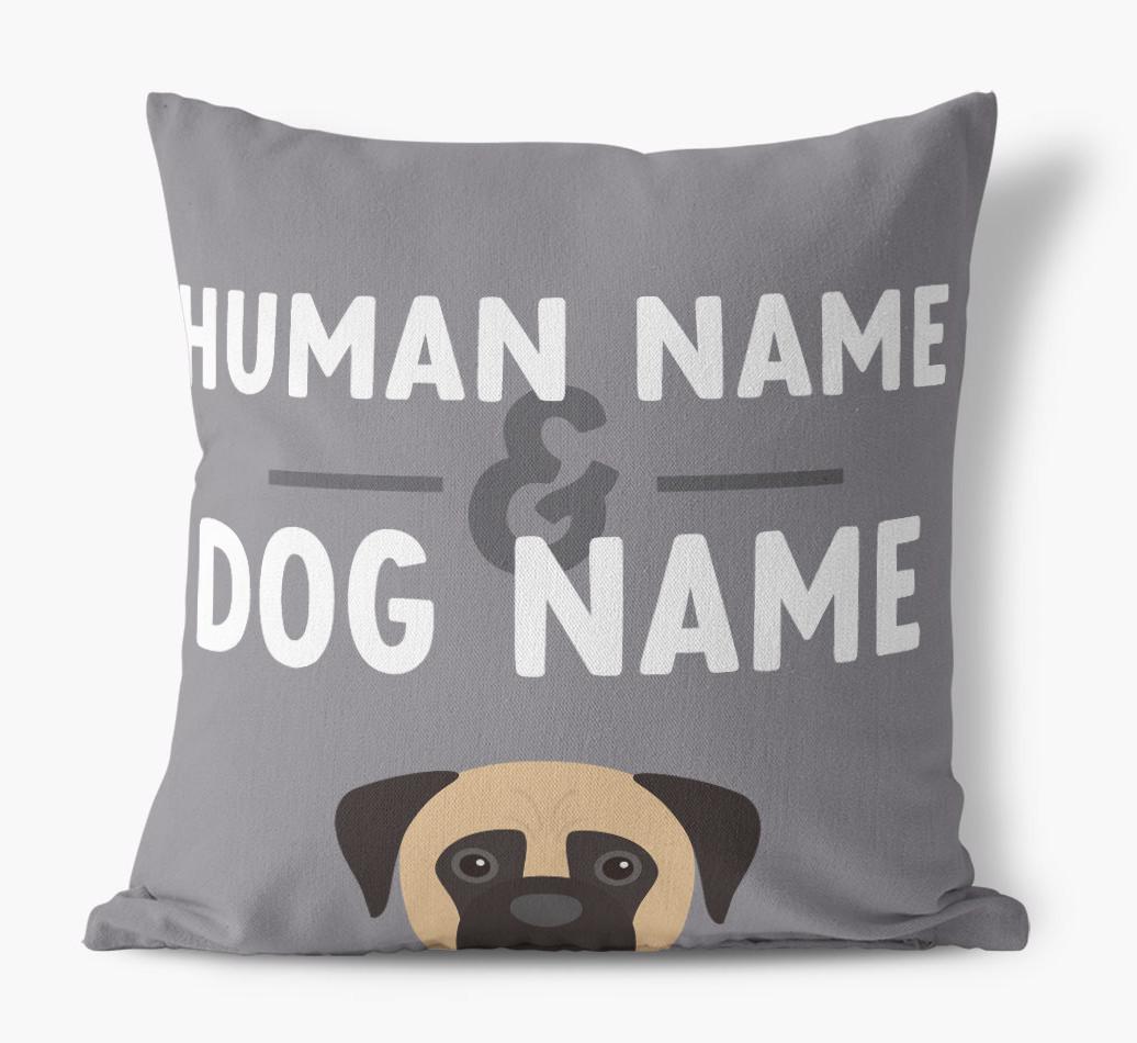 Human And Pet Name: Personalized {breedFullName} Canvas Pillow