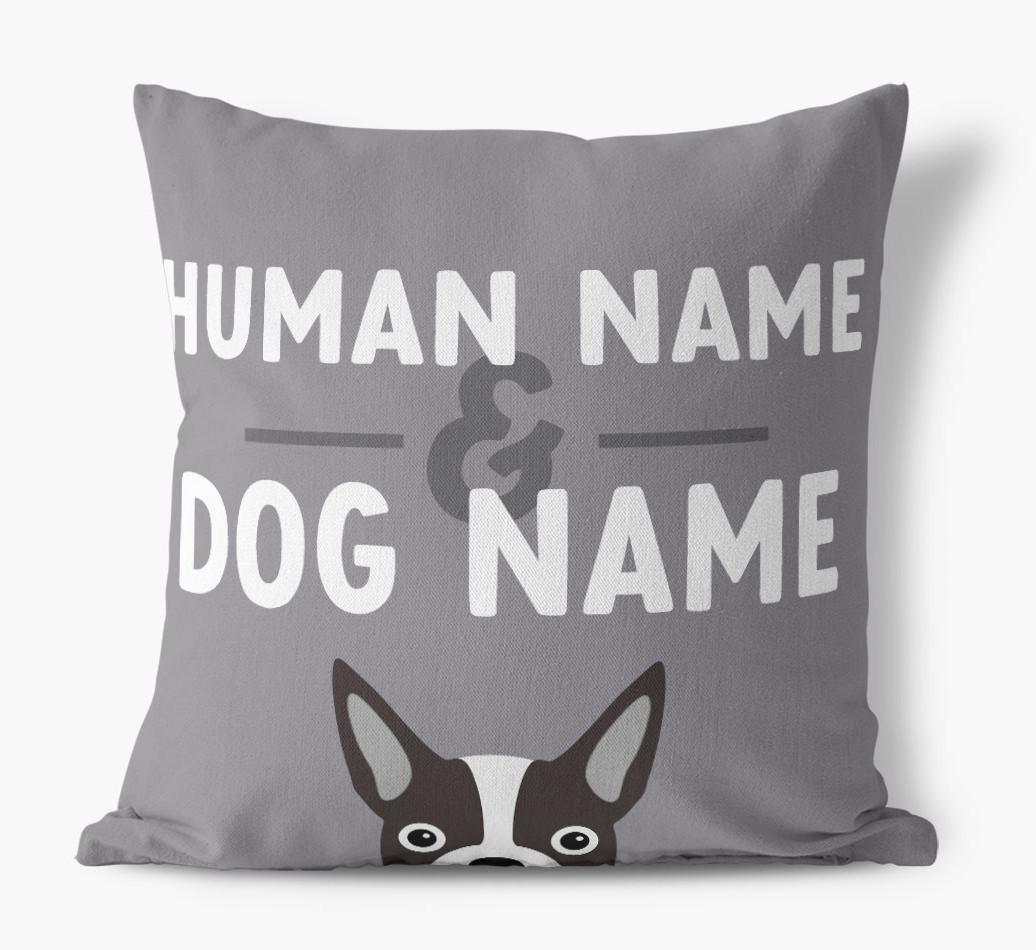 Human And Pet Name: Personalized {breedFullName} Canvas Pillow
