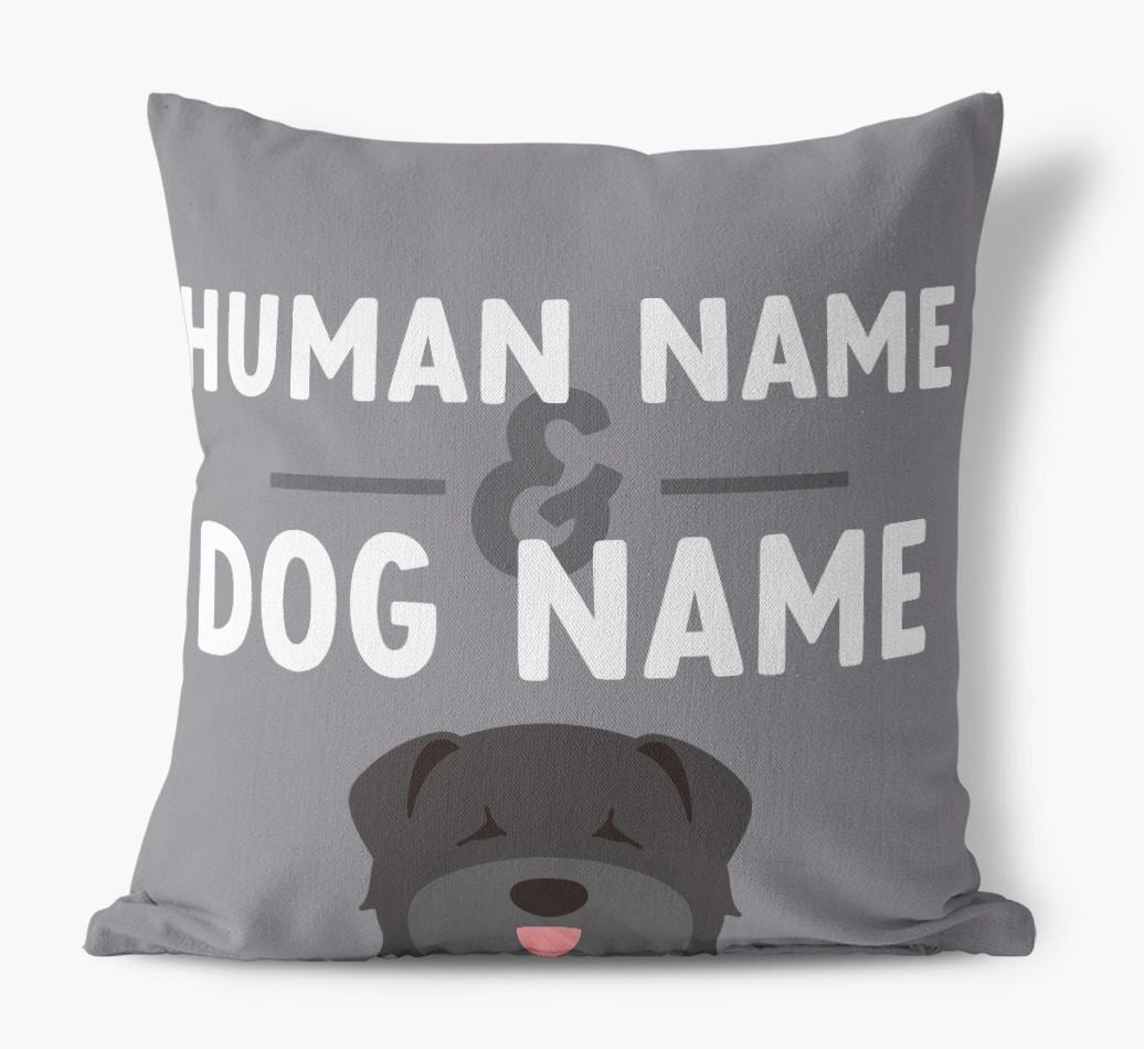 Human And Pet Name: Personalized {breedFullName} Canvas Pillow