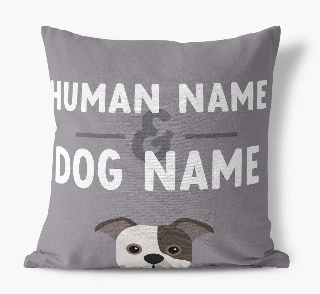 Human And Pet Name: Personalized {breedFullName} Canvas Pillow