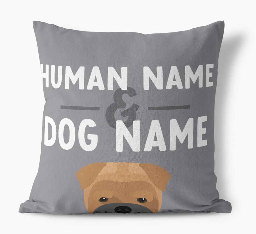 Human And Pet Name: Personalized {breedFullName} Canvas Pillow