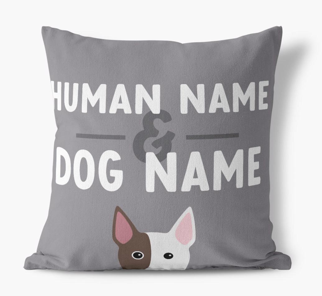 Human And Pet Name: Personalized {breedFullName} Canvas Pillow