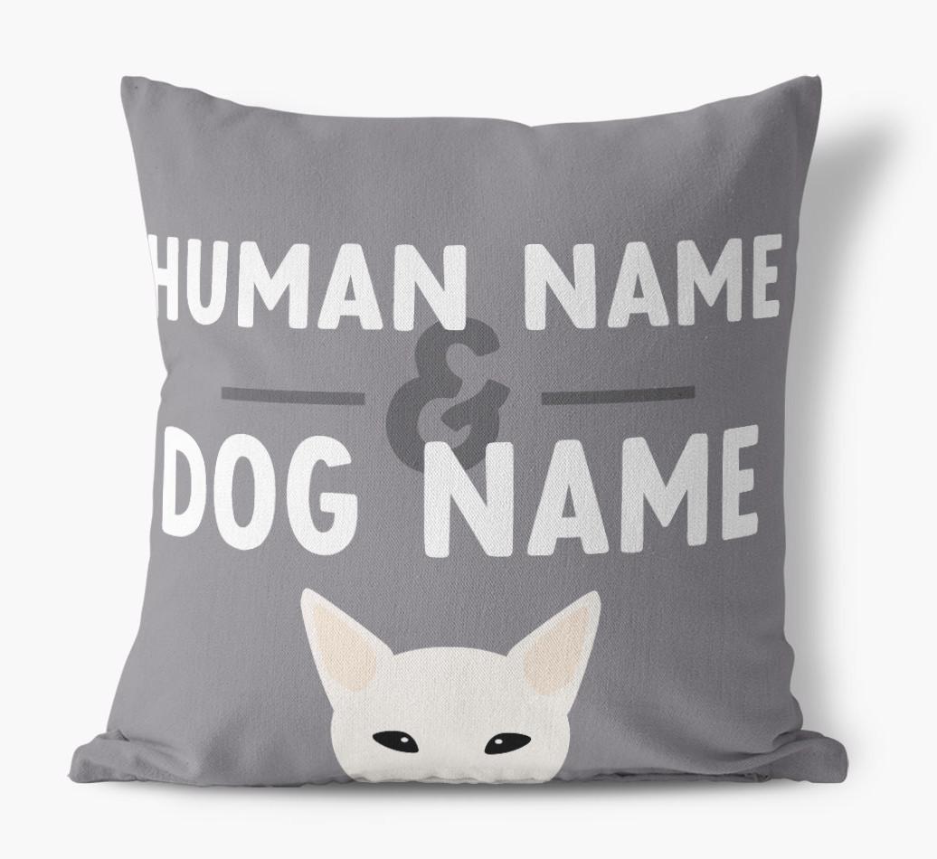 Human And Pet Name: Personalized {breedFullName} Canvas Pillow
