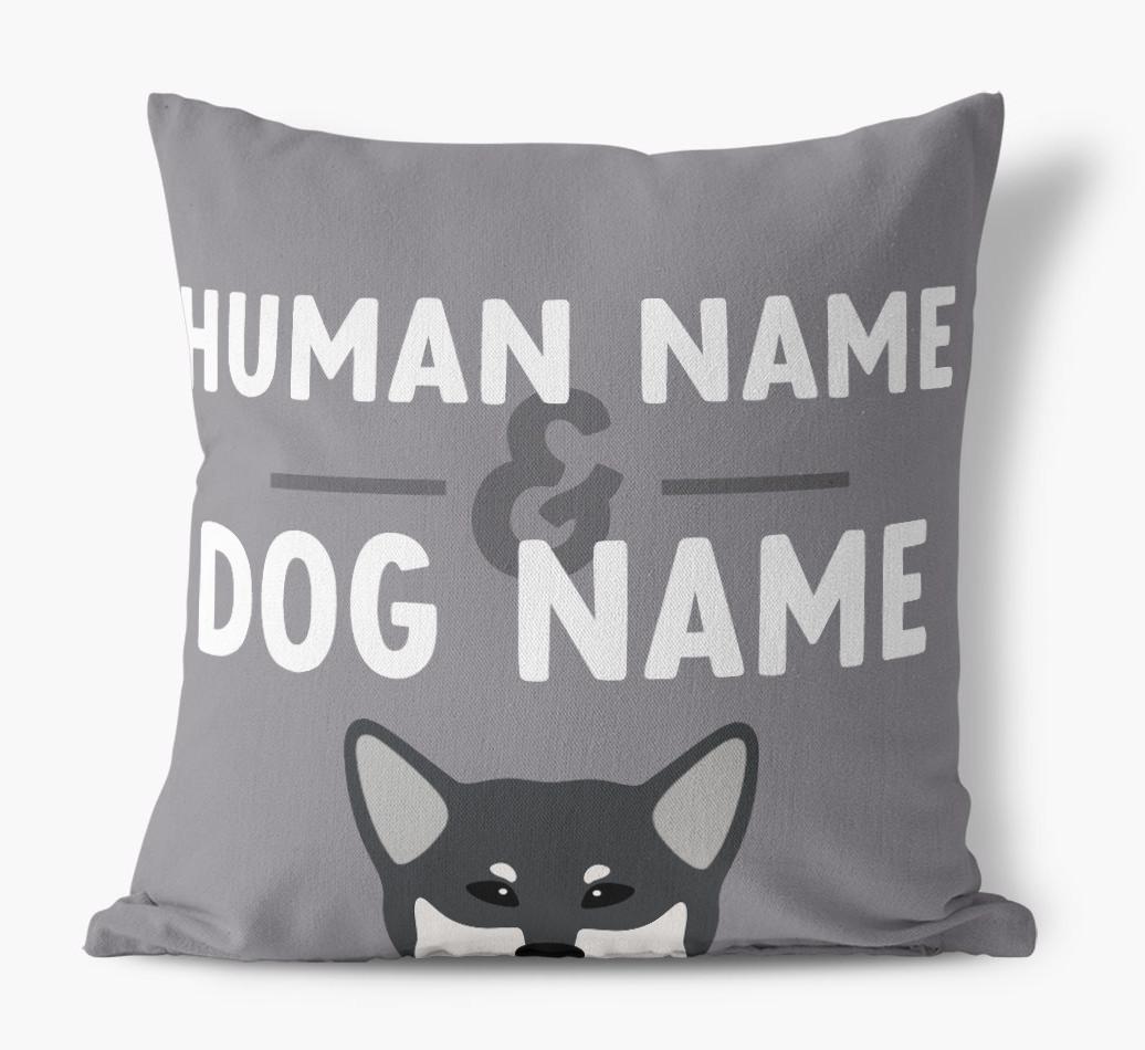 Human And Pet Name: Personalized {breedFullName} Canvas Pillow