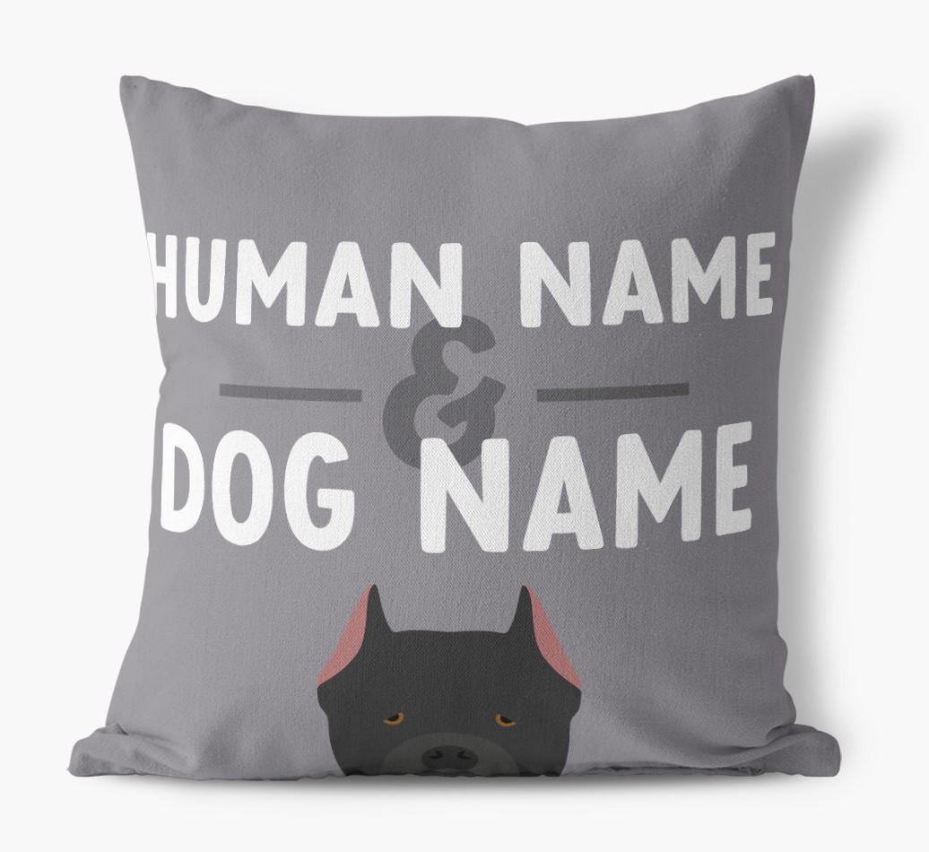 Human And Pet Name: Personalized {breedFullName} Canvas Pillow