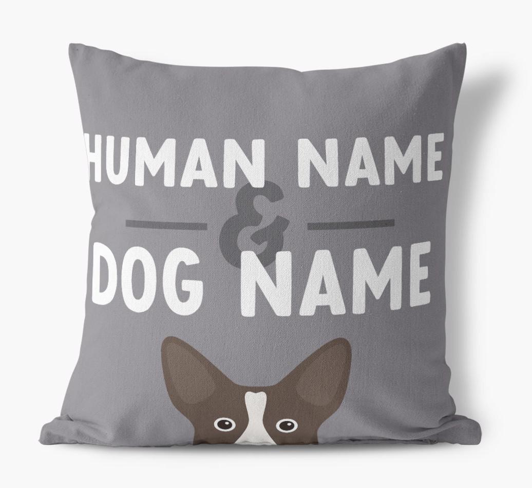 Human And Pet Name: Personalized {breedFullName} Canvas Pillow