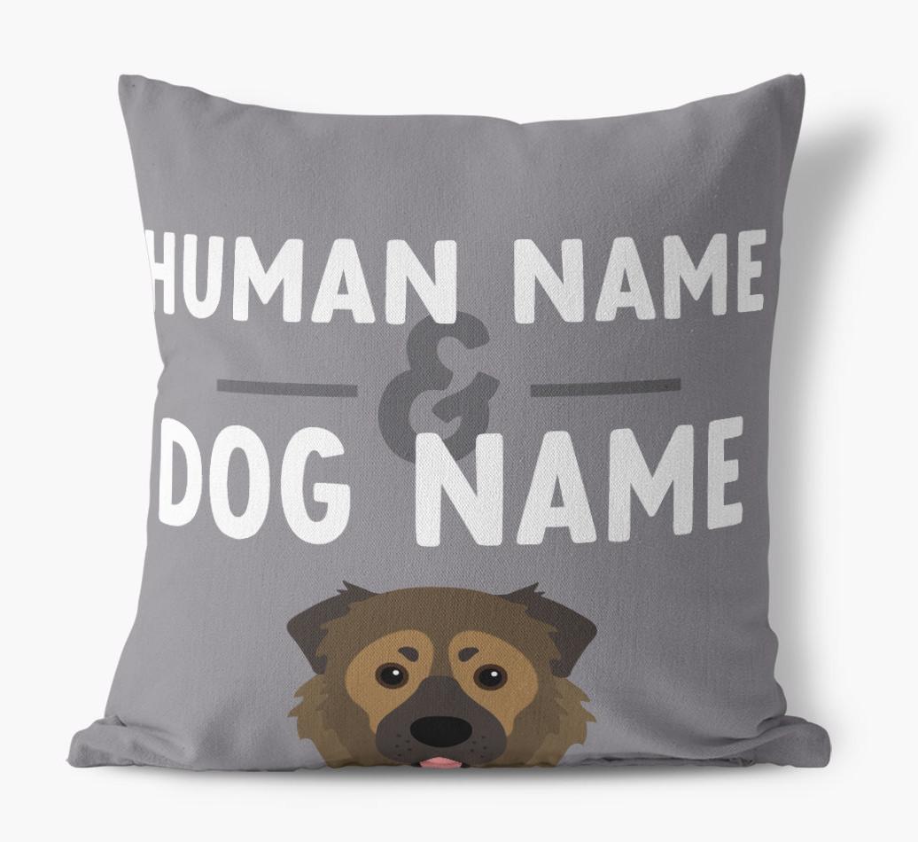 Human And Pet Name: Personalized {breedFullName} Canvas Pillow