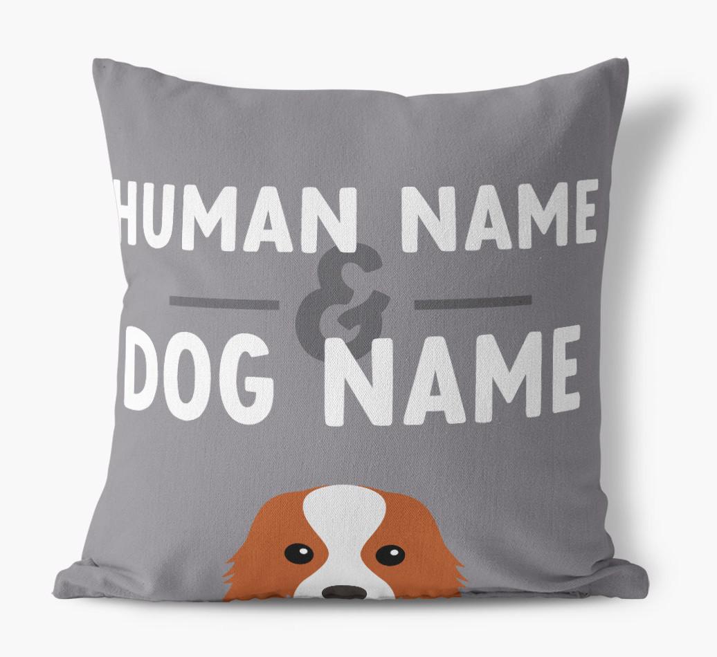 Human And Pet Name: Personalized {breedFullName} Canvas Pillow