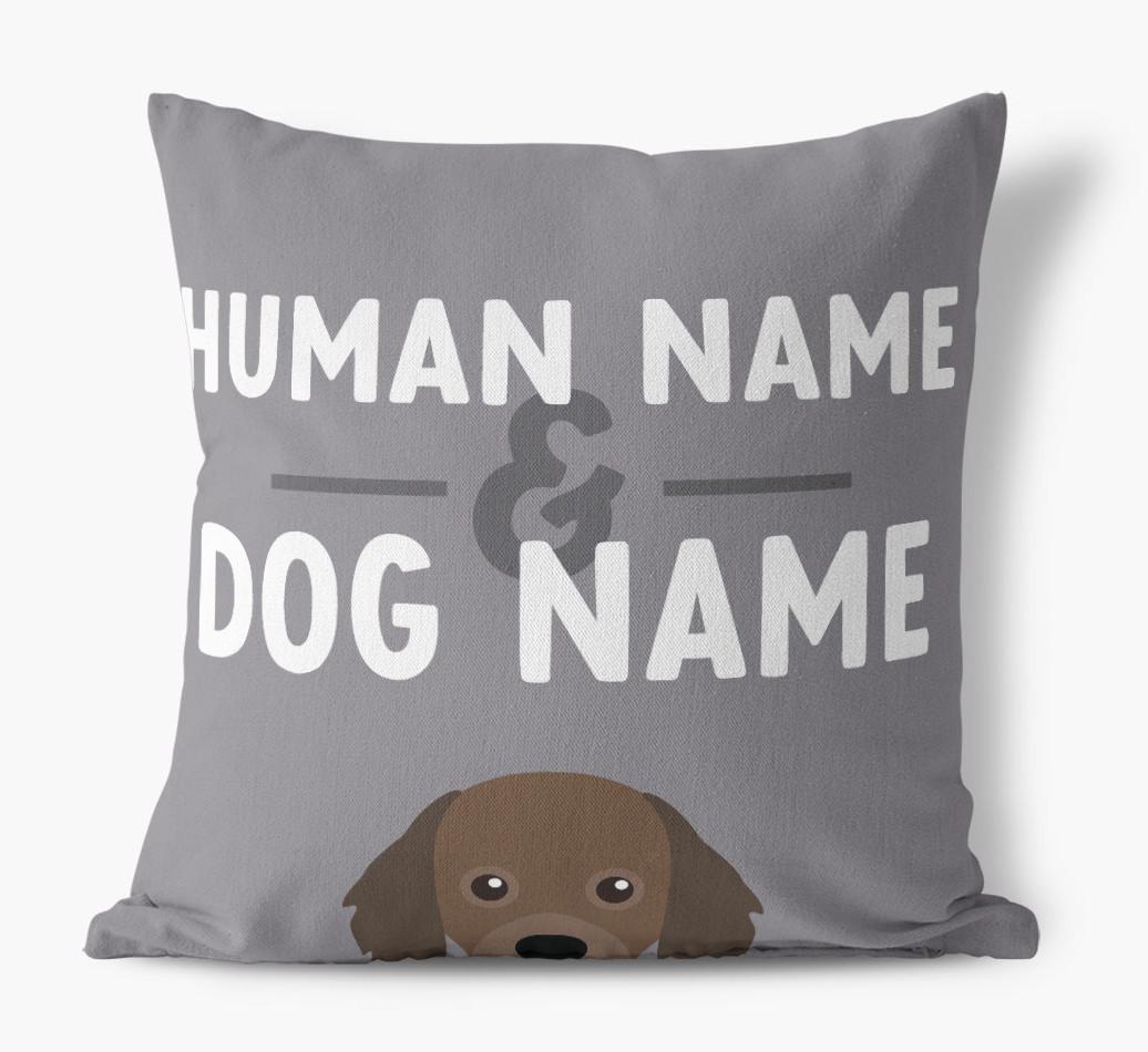 Human And Pet Name: Personalized {breedFullName} Canvas Pillow