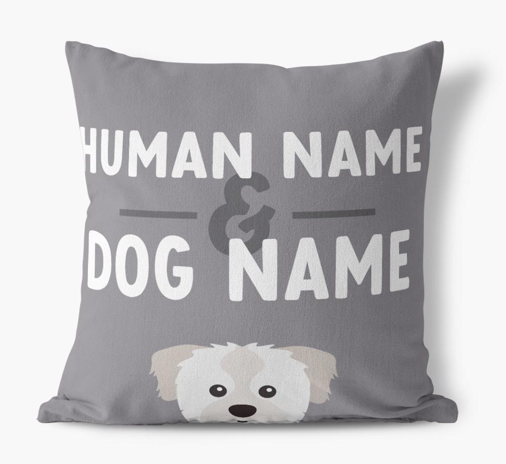 Human And Pet Name: Personalized {breedFullName} Canvas Pillow