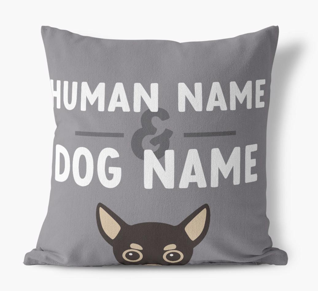 Human And Pet Name: Personalized {breedFullName} Canvas Pillow