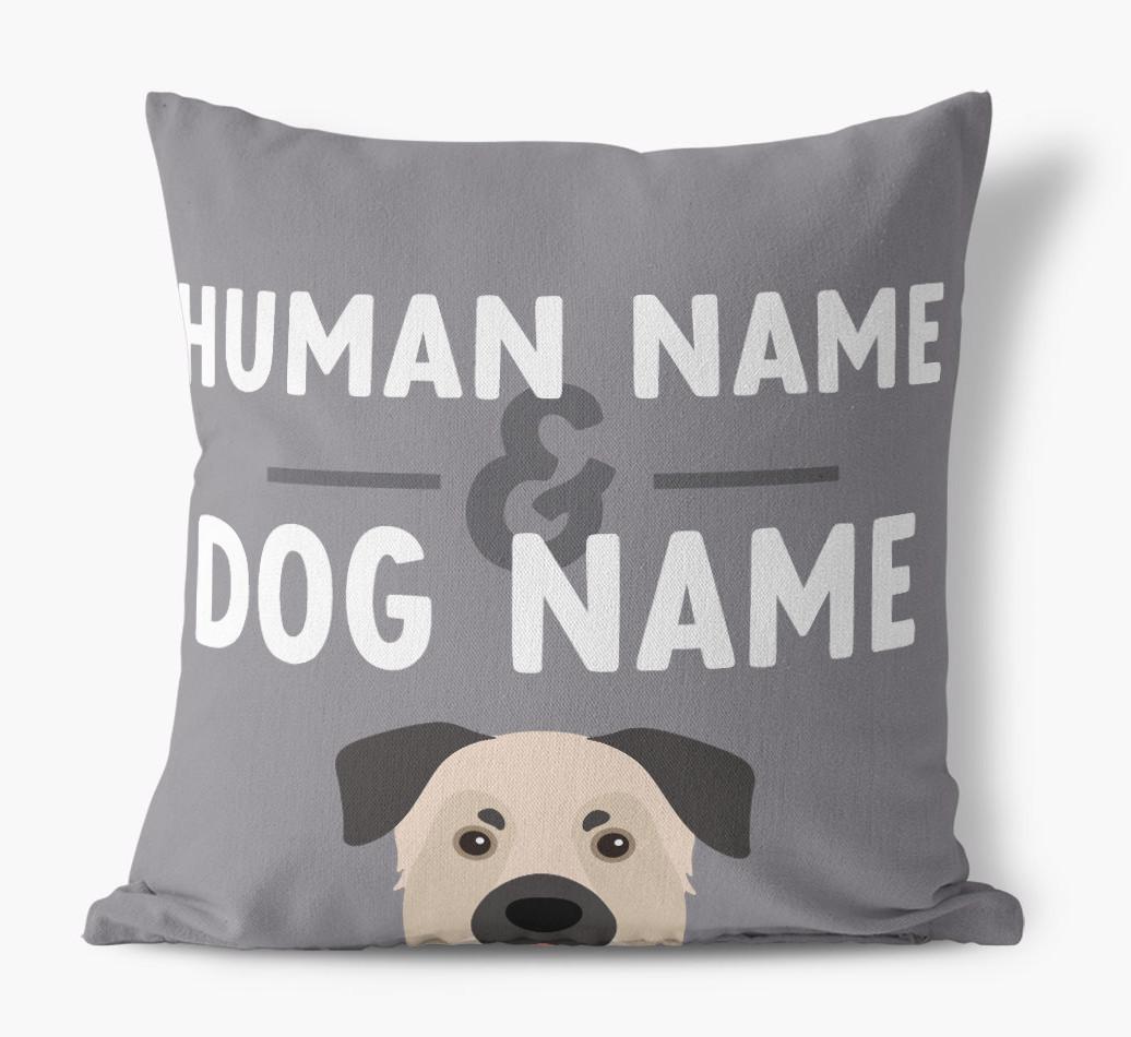 Human And Pet Name: Personalized {breedFullName} Canvas Pillow