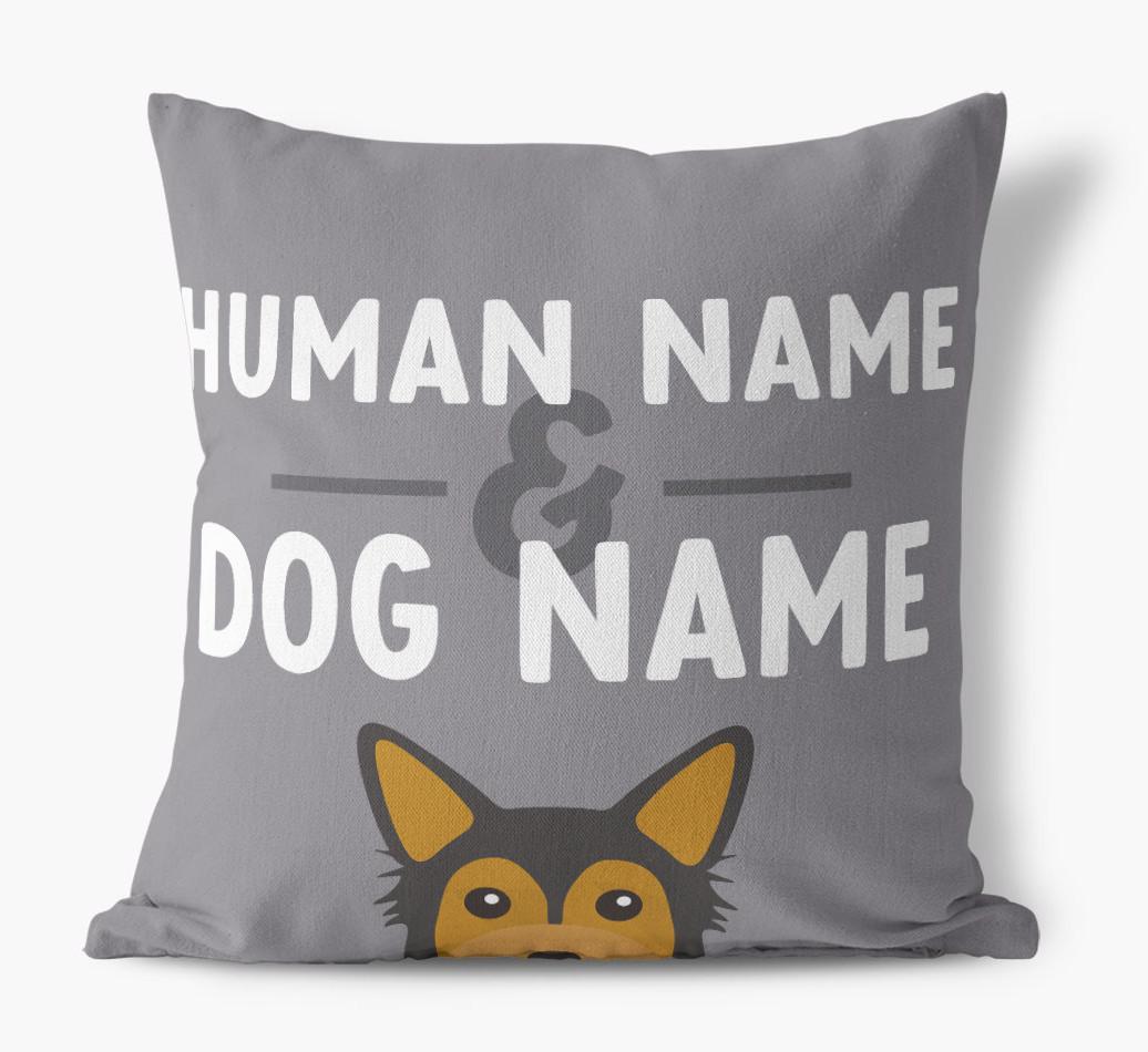Human And Pet Name: Personalized {breedFullName} Canvas Pillow