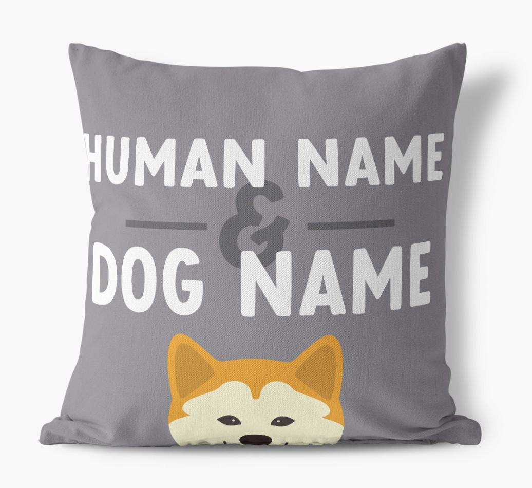 Human And Pet Name: Personalized {breedFullName} Canvas Pillow
