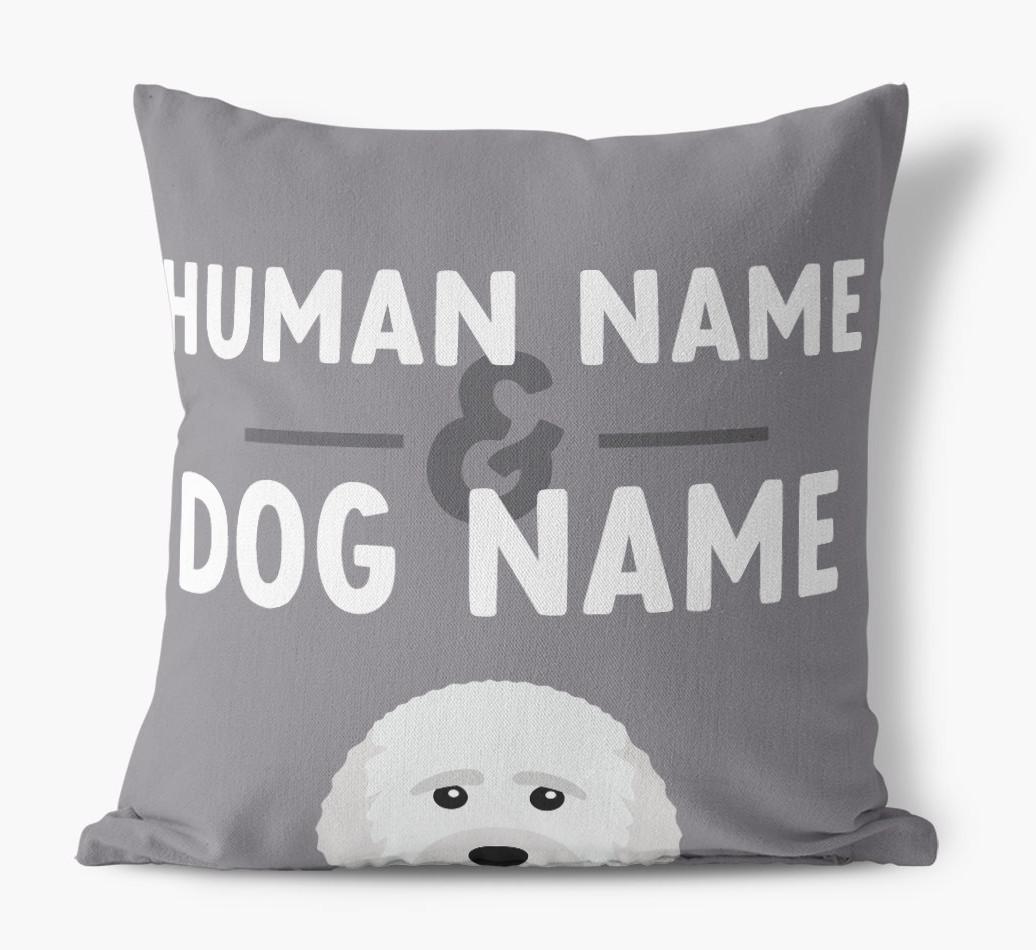 Human And Pet Name: Personalized {breedFullName} Canvas Pillow